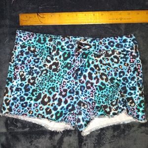 Justice Leopard Jean Shorts -size girls 16R